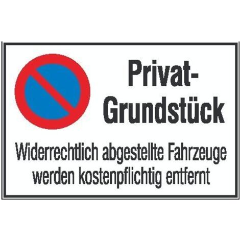 SafetyMarking Parkverbotsschild Alu B600xH400 mm Privatgrundstück