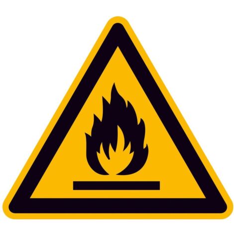SafetyMarking Warnschild Aluminium SL 200 mm Warnung vor feuergefährlichen Stoffen