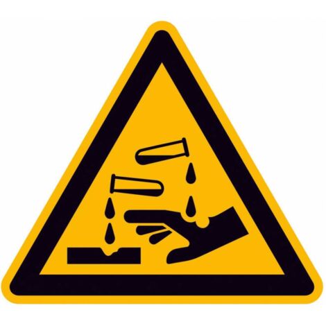 SafetyMarking Warnschild Folie SL 200 mm Warnung vor ätzenden Stoffen