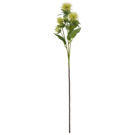 Safflower Spray (Single Stem Flower) - Plastic - Height 57 cm - Green