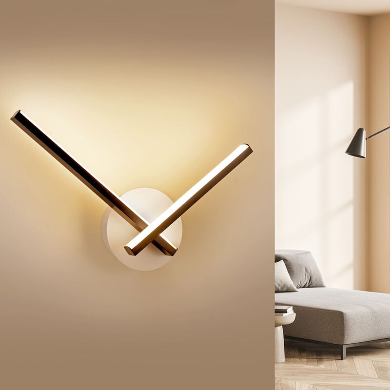 S'afielina - Applique murale led moderne angle 120 ° applique murale intérieure moderne, 3 couleurs de lumière 3000K/4000K/6000K, Noir
