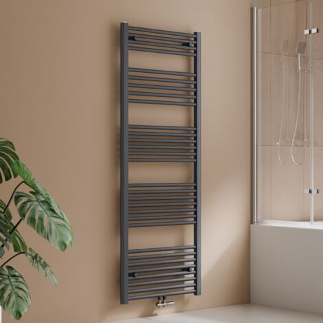 S'AFIELINA Badheizkörper Handtuchtrockner Handtuchheizkörper Handtuchhalter Mittelanschluss Handtuchwärmer Gerade Anthrazit 160 x 60 cm,761 W