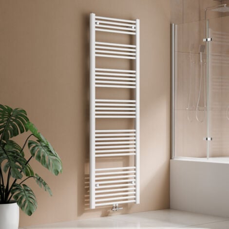 S'AFIELINA Badheizkörper Handtuchtrockner Handtuchheizkörper Handtuchhalter Mittelanschluss Handtuchwärmer Gerade Weiß 180 x 60 cm,860 W