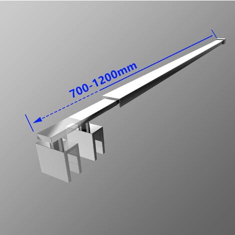 S'AFIELINA Haltestange für Duschwände 700-1200mm Edelstahl rahmenlose Duschtür Feste seitenwandplatte wall-to-glass Stabilisationsstange für Eck-Duschen Unterstützung Bar für 8mm/10mm Dick Glas