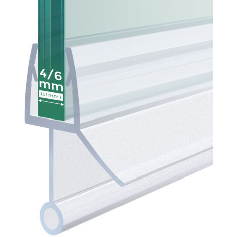 S'AFIELINA Joint de rechange Déflecteur d'eau Joint de douche Protection anti-vibrations Cabine de douche Bain 4-6mm verre 60cm