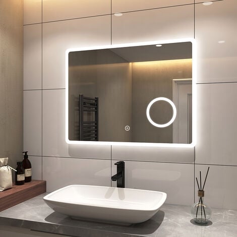 1 unite) miroir de salle de bain hercule avec éclairage led