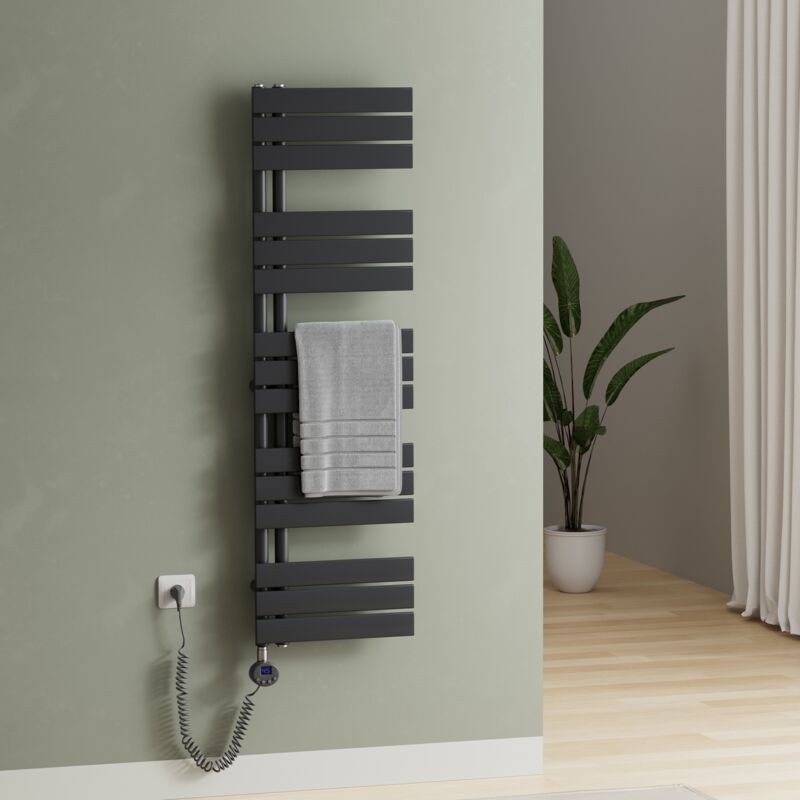 S'afielina - Radiateur Sèche-serviettes Electrique avec thermostat programmable, chauffe-serviettes électrique avec contrôle de la température,
