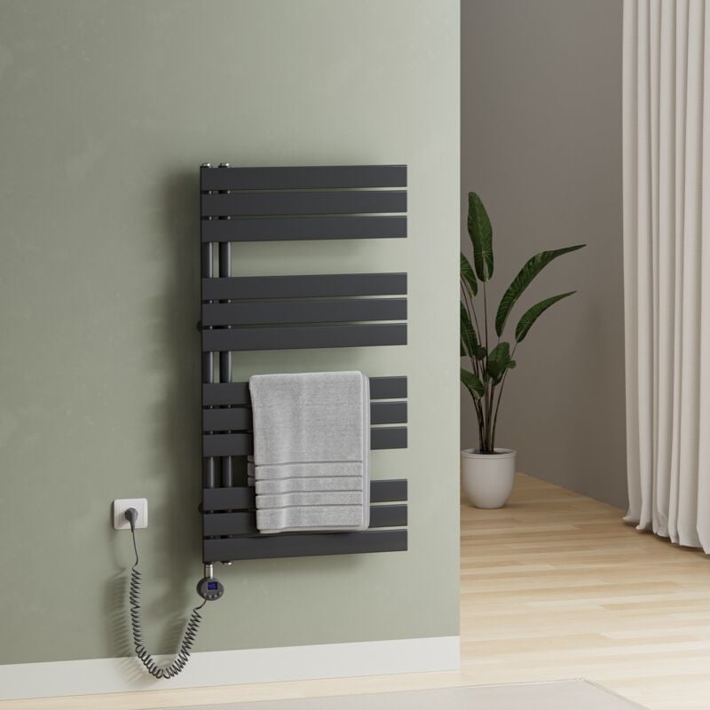 S’AFIELINA Radiateur Sèche-serviettes Electrique avec thermostat programmable, chauffe-serviettes électrique avec contrôle de la température,