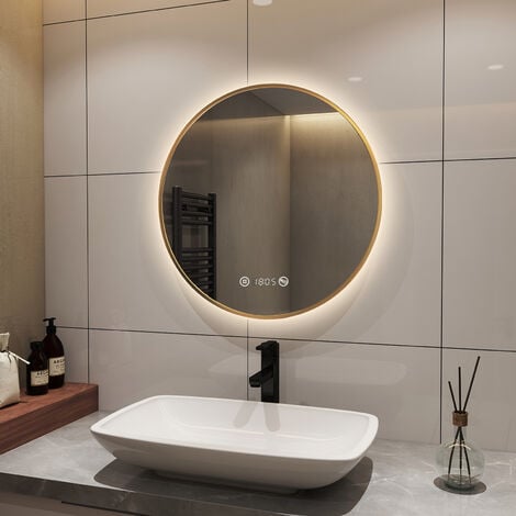 LED Badspiegel 80 -160 cm Wandspiegel mit Uhr, Touch, Beschlagfrei,3-F –  Aica Sanitaer