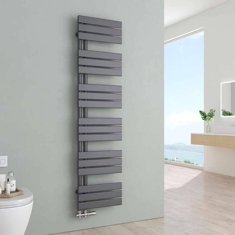 Sèche-serviettes eau chaude Radiateur eau chaude en acier Anthracite 1599x400mm 684 Watt - S'afielina