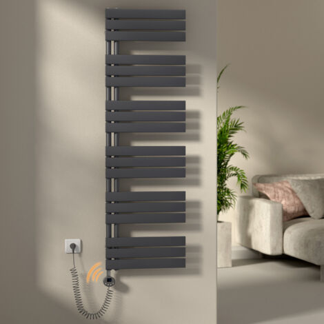 S'Afielina – Sèche-serviette électrique 1000W – Panneau plat 159.9x50 cm – Thermostat à commande électrique – Couleur anthracite - 1000Watts