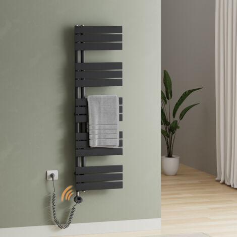 S'Afielina – Sèche-serviette électrique 132x40 cm 600W – Thermostat programmable – Commande Wi-Fi – Mode confort, économique, antigel – Acier inoxydable - 600Watts