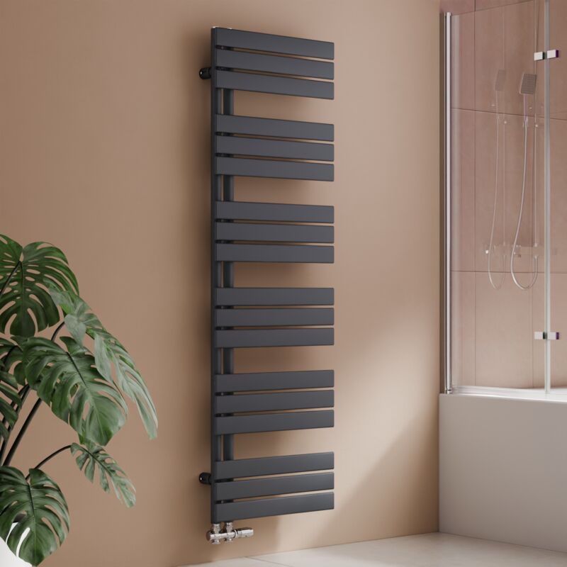 S'afielina Sèche-serviettes eau chaude 794W Lateral connection Tube plat Sans vanne Anthracite 160×500mm