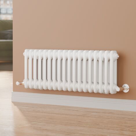 S'AFIELINA Traditional Cast Iron Radiator Horizontal White 2 Column Radiator Central Heating 300x830mm