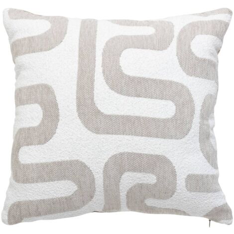 Safina Cojín jacquard de lino beige 40x40cm - Atmosphera créateur d'intérieur