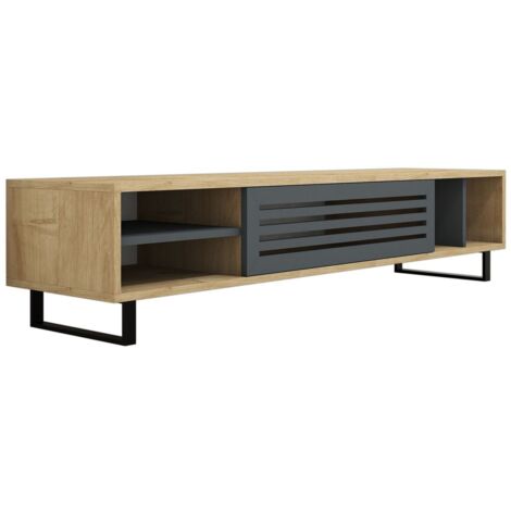 Safir Meuble TV 100 % MÉLAMINE Saphir, Anthracite