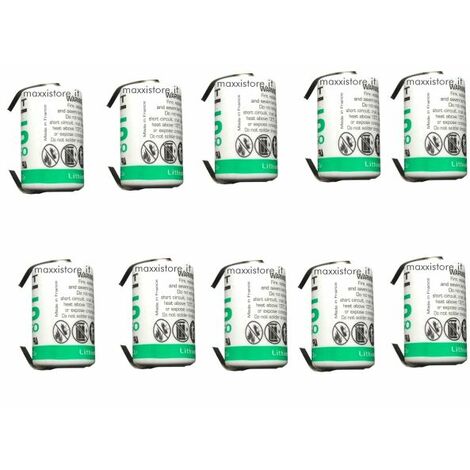 Saft 10 batteria litio 3,6V 1200mAh 1/2 AA ER14250 - LS14250CNR