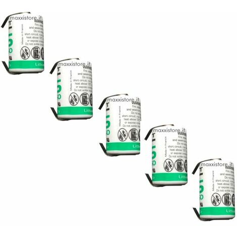 Saft 5 batterie litio 3,6V 1200mAh 1/2 AA ER14250 - LS14250CNR