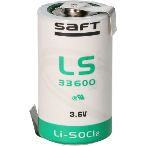 Saft LS33600 ER-D Mono Lithium-Thionylchlorid 3,6V, 17.000 mAh Z Lötfahne