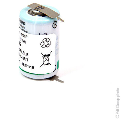 Saft - Pile lithium LS14250-2PF 1/2AA 3.6V 1.2Ah P2