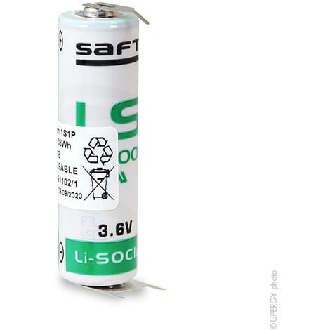Pile AA Saft 3.6V Lithium Thionyle Chloride, 2.6Ah Code commande