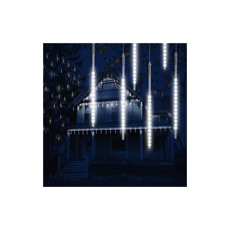 Sagesse XC-4050 chaine de noel 8 tubes effet me'te'orite lumie're blanche glace extensible IP20 pour une utilisation en inte'rieur