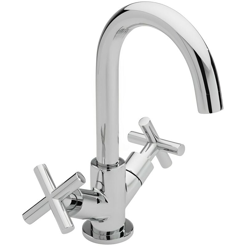 Mm_unverified_brand - Sagittarius Avant Swivel Spout Mono Basin Mixer Tap with Pop Up Waste Dual Handle - Chrome