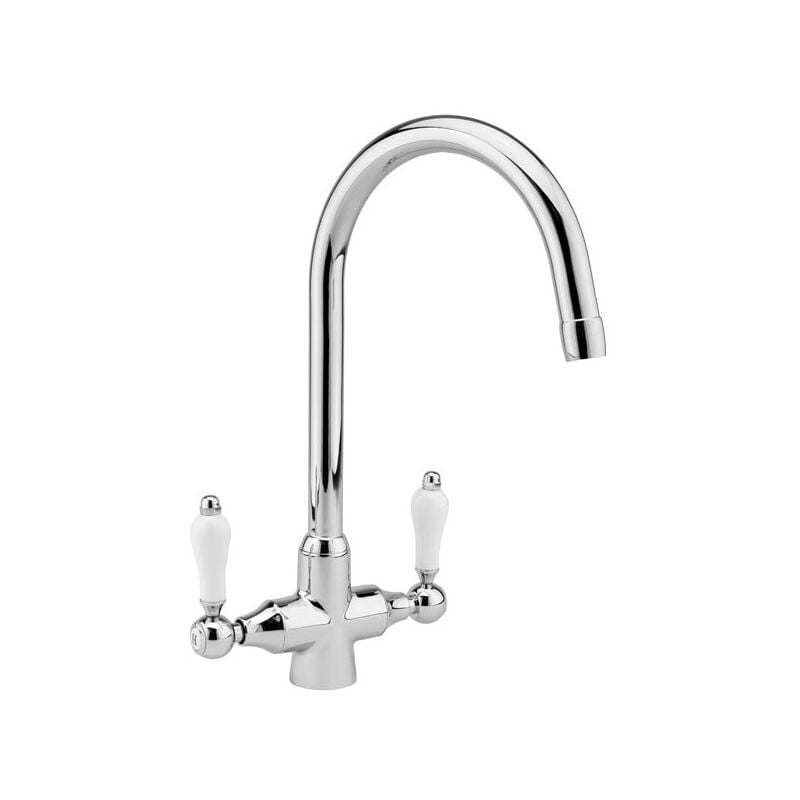 Sagittarius Canterbury Mono Kitchen Sink Mixer Tap Dual Handle - Chrome