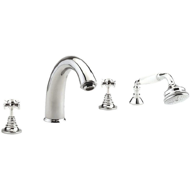 Sagittarius Churchmans 4-Hole Bath Shower Mixer Tap Pillar Mounted - Chrome