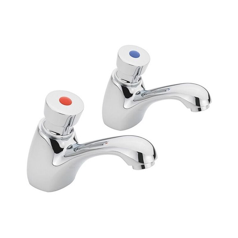 Sagittarius Contract Non-Concussive Basin Taps Pair - Chrome