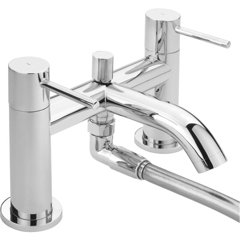 Ergo Bath Shower Mixer Tap Pillar Mounted - Chrome - Sagittarius