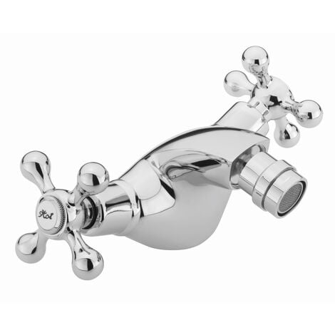 Sagittarius Fantasy Mono Bidet Mixer Tap With Pop Up Waste Dual Handle Chrome