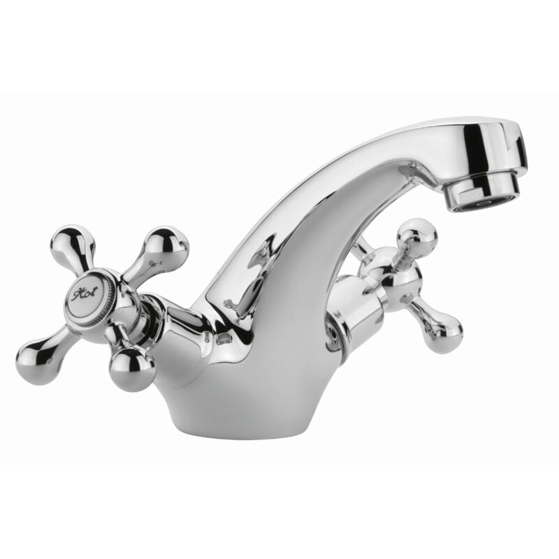 Sagittarius Fantasy Mono Basin Mixer Tap with Pop Up Waste Dual Handle - Chrome