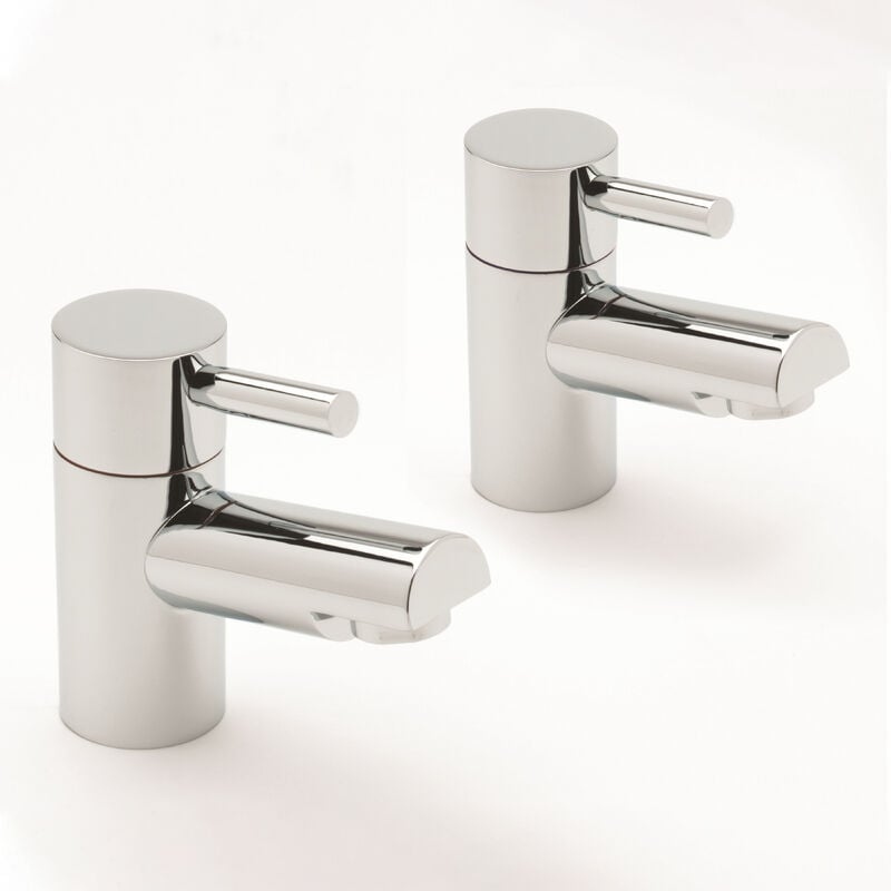 Sagittarius Piazza Basin Taps Pair - Chrome