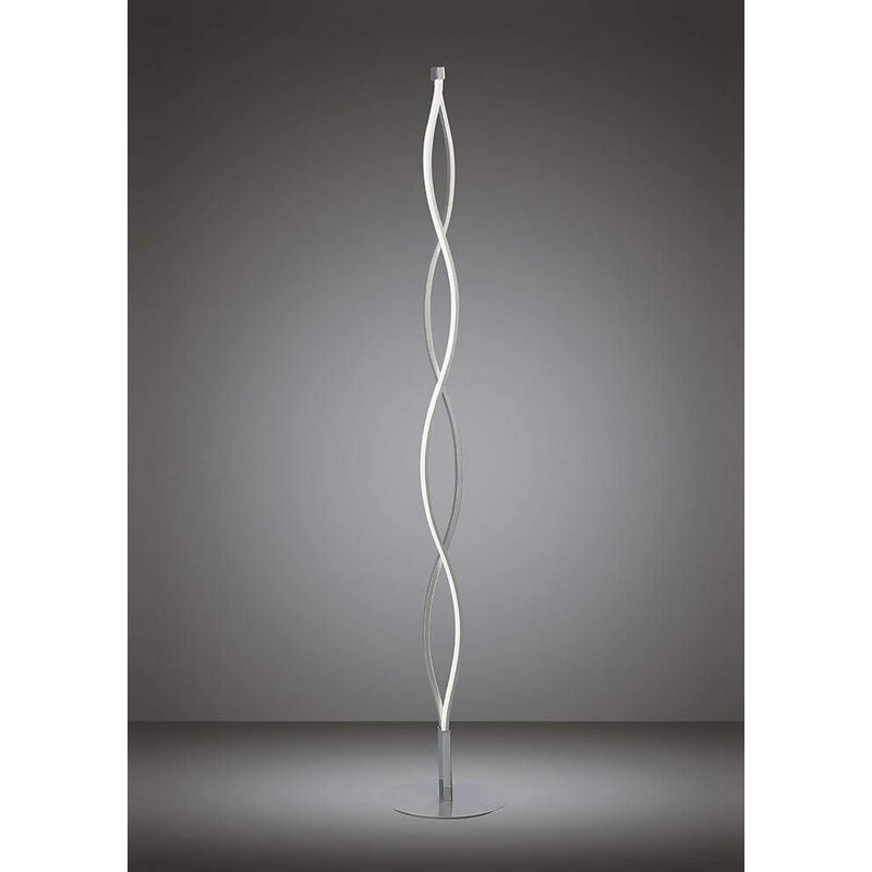 Sahara 21W LED 3000K floor lamp, 1470lm, silver / frosted acrylic / polished chrome