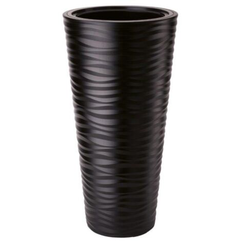 Sahara Dunes Slim 30 Runder Blumentopf  Schwarz