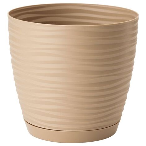 Sahara Petit 17 cafe FORM-PLASTIC vaso da fiori con sottovaso