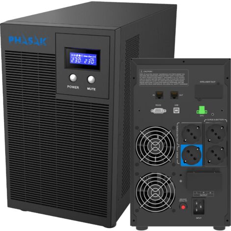 SAI Interactivo PHASAK Protekt Torre 3160 VA Modelo PH 7631, Protección para Equipos Sensibles, Onda Sinusoidal Pura, Regulador Automático de Voltaje, Compatibilidad con Generadores.