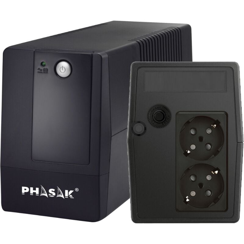 Phasak - PH9406 - Alimentation sans interruption (600 va, 2 x Schuko)