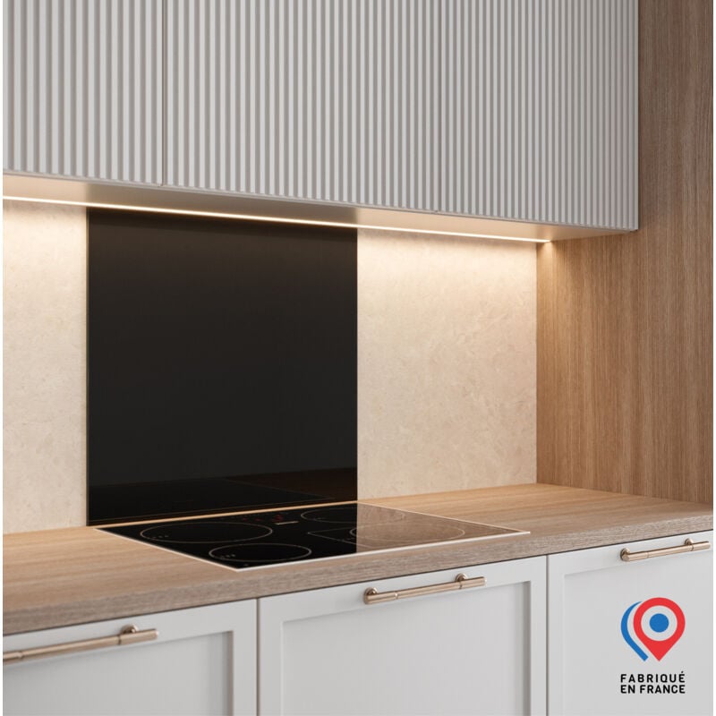 Saint-Gobain Fond de hotte en verre EMAILLE Noir 45x90