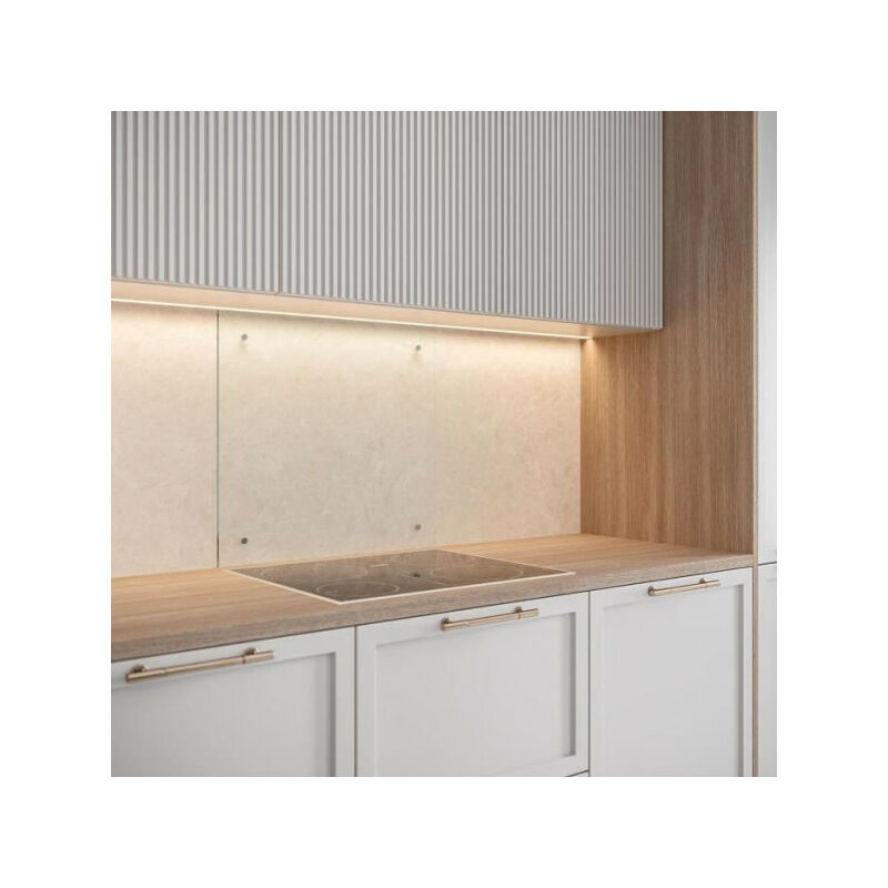 Fond de hotte en verre trempé transparent Saint Gobain Planeclear - 70 cm - Verre - Blanc