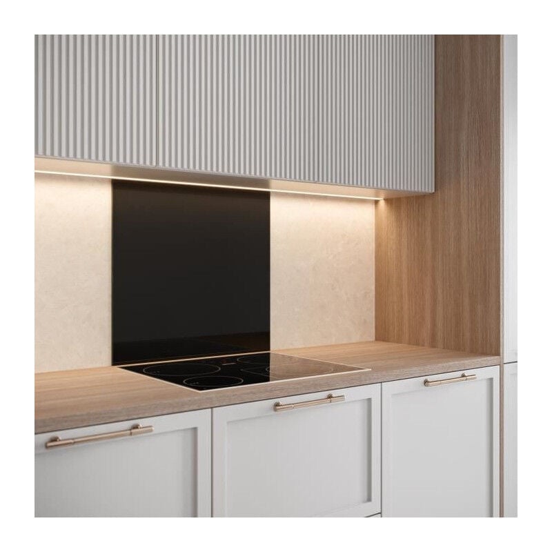 Saint-Gobain Fond de hotte en verre emaille Noir 70X60