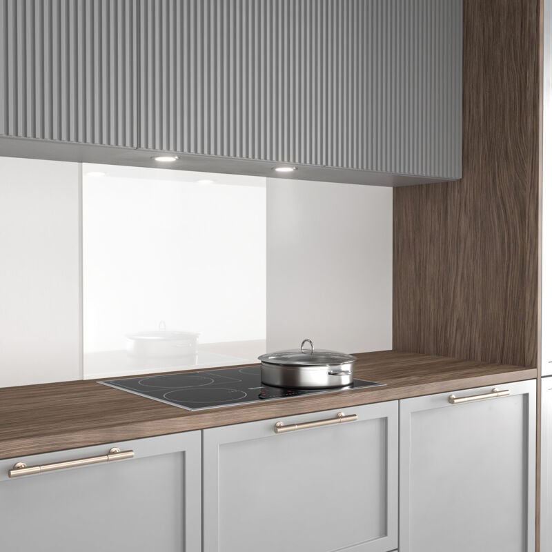 Fond de hotte verre emaille blanc trempe 45x60 - 6 mm - 4 Kg - Fabrication Française aurys normandie