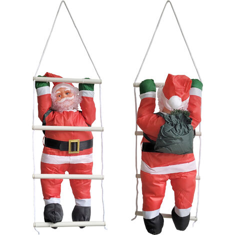 Saint Nicolas Père Noël sur échelle 125 / 90 cm [en.casa]