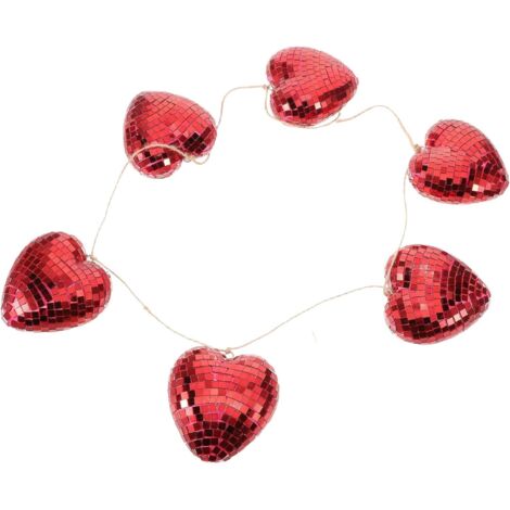 Saint Valentin avec 6 Boules Disco Rouge de C ur D coration