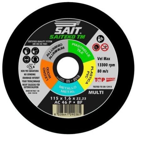 Sait DISCO ABRASIVO EK WINNER-TM impiego universale Ø mm. 115x1,6x22,23 20 PZ