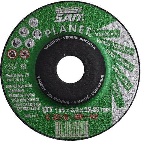 Sait PLANET DT C30Q mola centro depresso taglio pietra ghisa 115x3,0x22,23