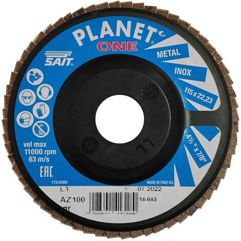 Sait PLANET ONE AZ disco abrasivo lamellare piano 115x22,23 grana 100