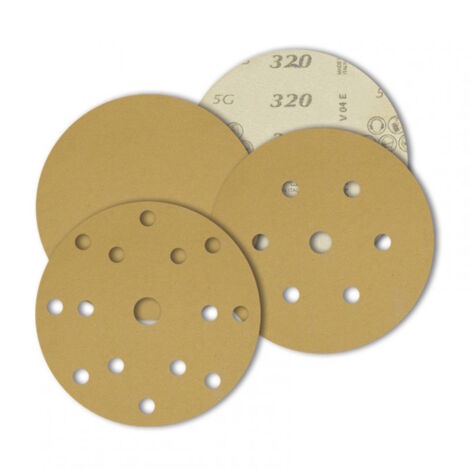 SAITAC D-VEL 5G Disco con velcro abrasivo 15 Fori Diametro 150 mm 50 pezzi