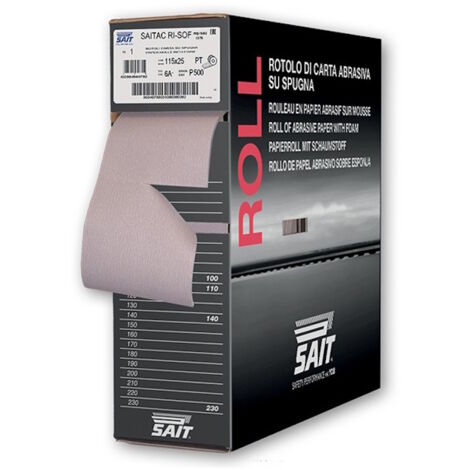 SAITAC RI-SOF 6A Rotolo industriale di carta abrasiva su spugna 115 x 25 m